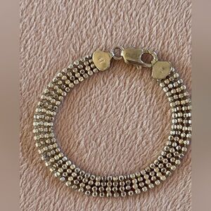 Italy Sterling Silver 925 Four Ball Bead Strand Bracelet - 7". 11.74 grams